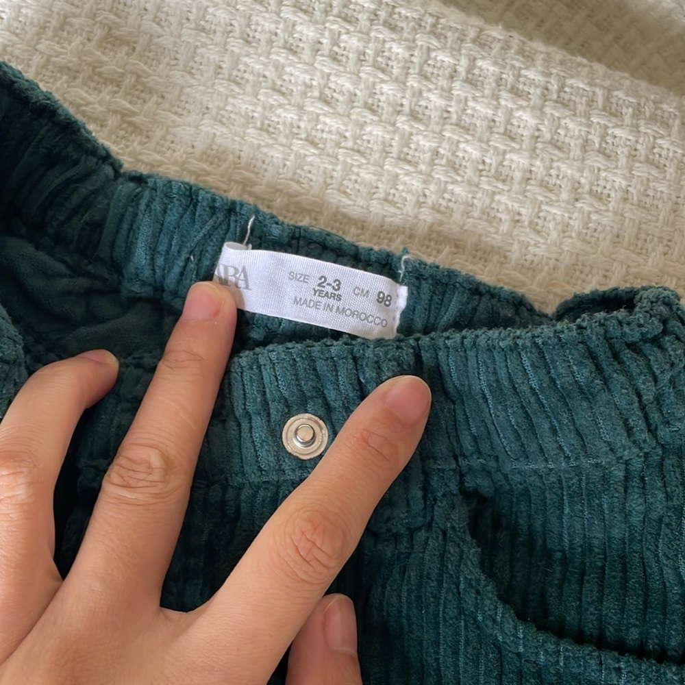 Zara green toddler corduroy mini skirt short - Picture 2 of 5